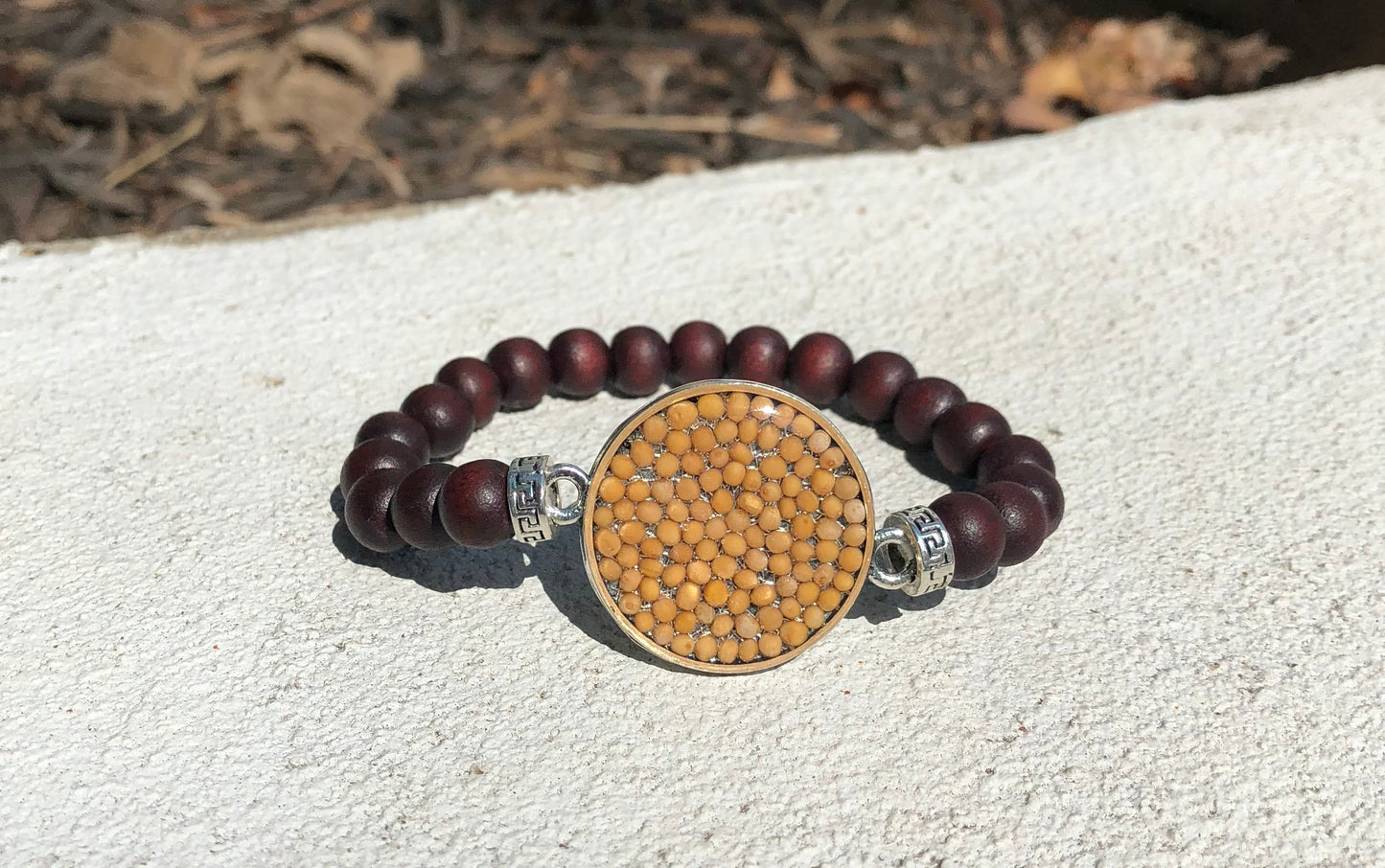 Faith Band -Dark Brown Wood Beads