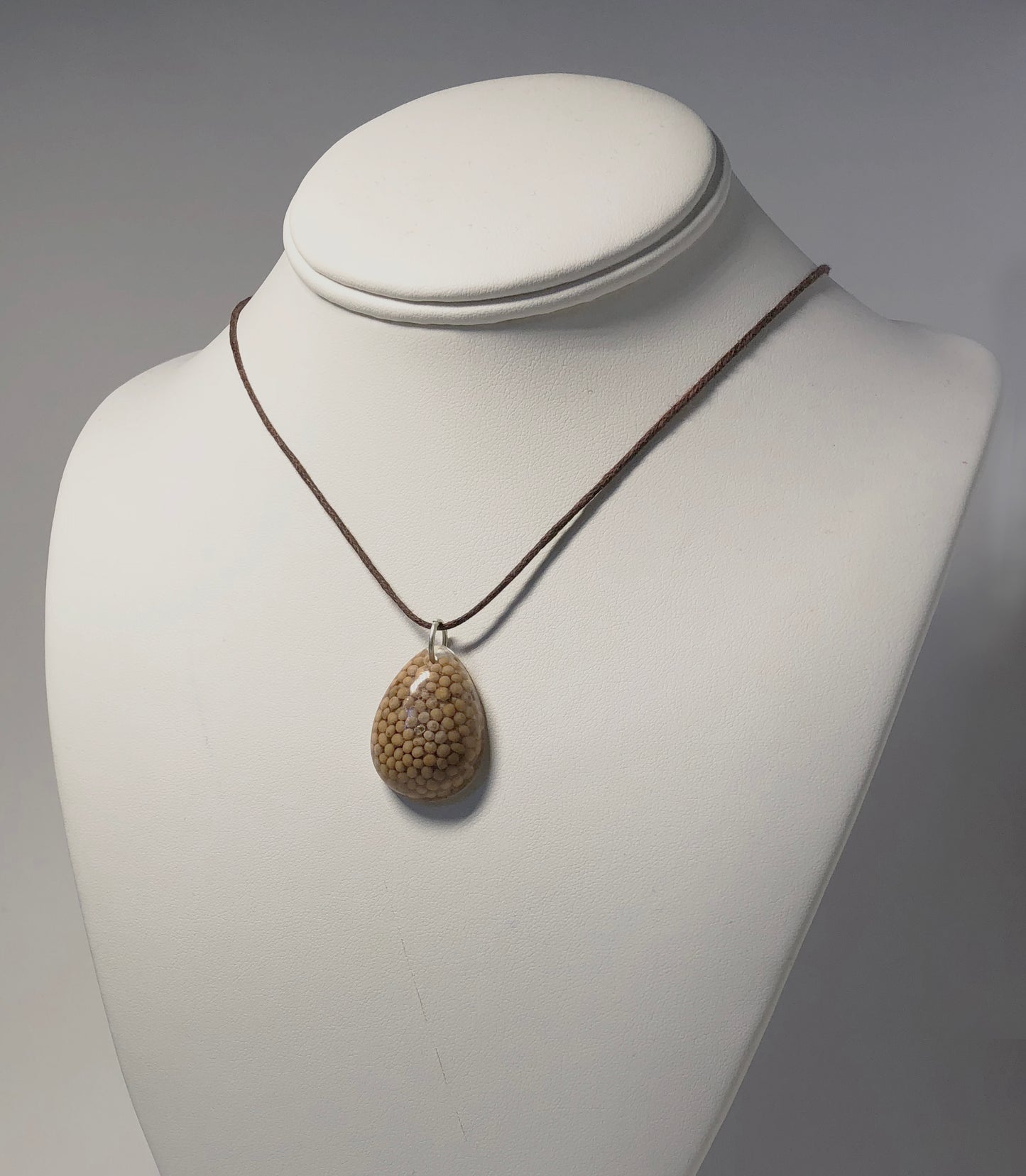 Mustard Seed Teardrop Necklace